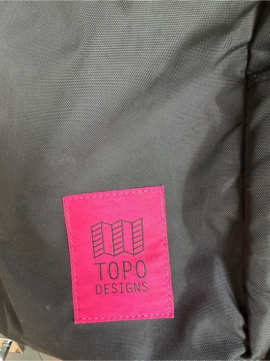 Topo Designs Black Backpack with Pink Logo and Yellow Accents main image 7